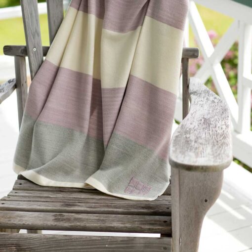 Swans Island Co.'s Maine Coast Throw - handwoven in Maine with soft merino wool. Shown here in Lilac.
