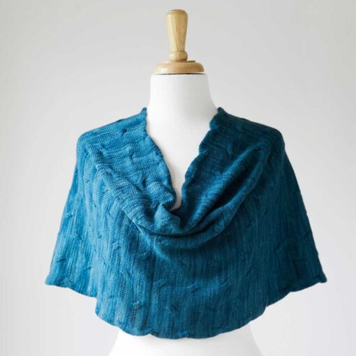 Swans Island Company's Cirrus Cowl is knit with shimmery hand-dyed silk and merino wool. Made in USA. Shown in Mallard.