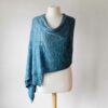 Swans-Island-Firefly-Knit Wrap in Blue Spruce, hand-dyed in Maine - this silk merino wrap is an elegant accessory