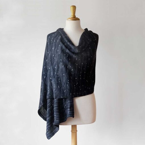 Swans Island Company's Firefly Knit Wrap. Hand-dyed and made in USA. Show in Onyx.