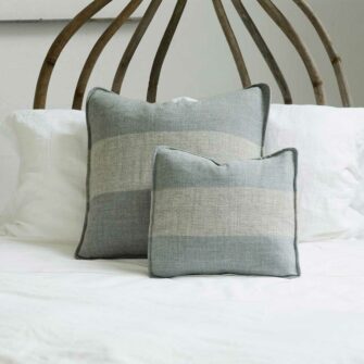 Swans Island Solstice Pillows - Handwoven with undyed wools in Grey+Grey