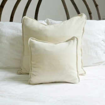 Swans Island Solstice Pillows - Handwoven with undyed wools in White+White