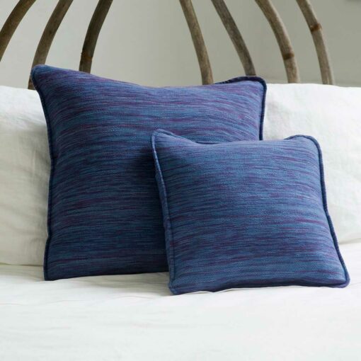 Swans Island Watercolors Pillows in Indigo/Beetroot, handwoven and dyed with all natural dyes