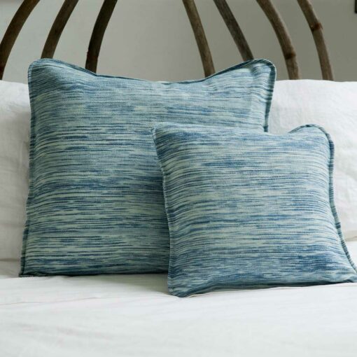 Swans Island Watercolors Pillows in Indigo/Natural handwoven and dyed with all natural dyes