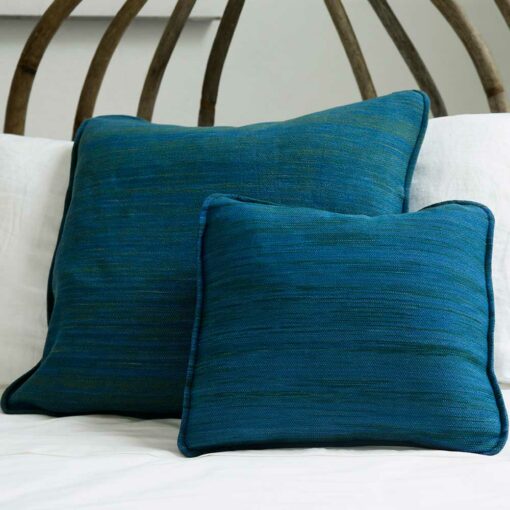Swans Island Watercolors Pillows in Indigo/Teal handwoven and dyed with all natural dyes