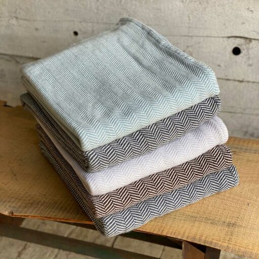 Swans Island Harmony Throws - Soft cotton and cashmere, woven in Maine