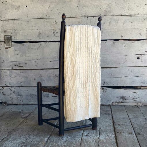 Cable Throw is knit with soft undyed American cotton. Made in USA.