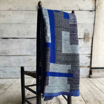Artisan Patchwork Throw Cobalt Series is a one-of-a-kind knit textile - a work of art! Made in USA.