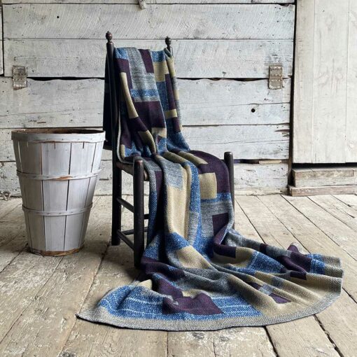 Swans Island's Artisan Patchwork Throw #202 is a one-of-a-kind knit. Made in USA this cozy oversized throw has richly marled yarns. Each one is unique.