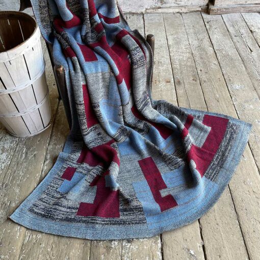 Swans Island's Artisan Patchwork Throw #218 is a one-of-a-kind knit. Made in USA this cozy oversized throw has richly marled yarns. Each one is unique.