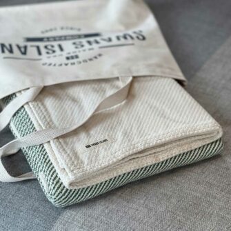 Swans Island's Everyday Cotton Throw blanket is woven in Maine with 100% American cotton.
