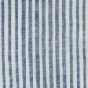 Swans Island New England Ticking Linen in Nautical Blue/Ivory Stripe - 100% French linen, made in USA.