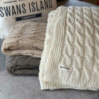 Swans Island's Royal Alpaca Throw blanket is woven in Maine with Alpaca and wool.