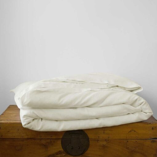 Swans Island Classic Linen Duvet Cover. 100% French Linen, soft and substantial. Made in USA. Duvet Cover shown in Ivory.
