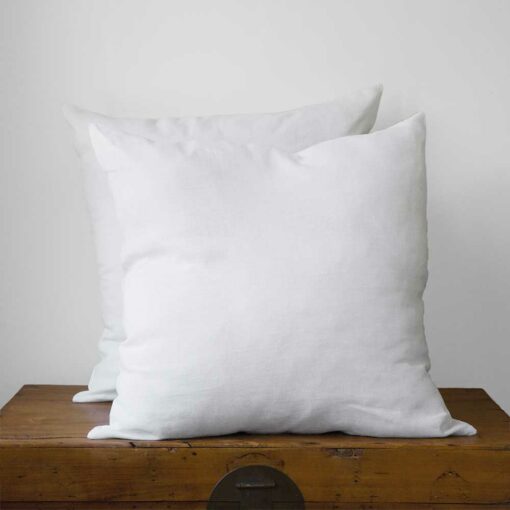 Swans Island Classic Linen Euro Shams. 100% French Linen, soft and substantial. Made in USA. Shown in White.