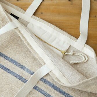 Swans Island Beach Tote by Govou is made from vintage European linen grain sacks.
