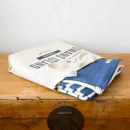 Swans Island Company - Breakwater Blanket - made in Maine with soft organic merino wool and cotton. Comes in our signature cotton canvas tote.