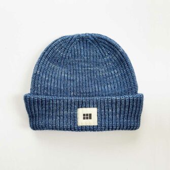 Swans Island Fisherman's Beanie - Knit in USA with soft, hand-dyed silk merino wool shown in Nautical Blue.