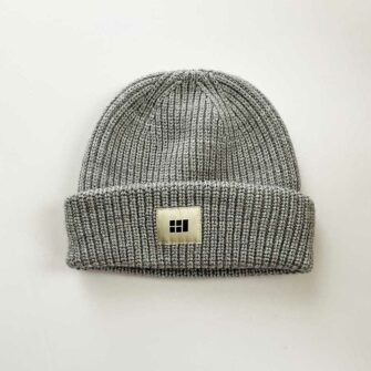 Swans Island Fisherman's Beanie - Knit in USA with soft, hand-dyed silk merino wool shown in Pewter.