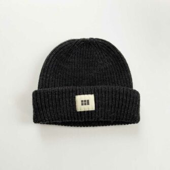 Swans Island Fisherman's Beanie - Knit in USA with soft, hand-dyed silk merino wool shown in Raven.