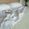 Swans Island's American Supima® Cotton Sheet Set by Malouf shown in white.