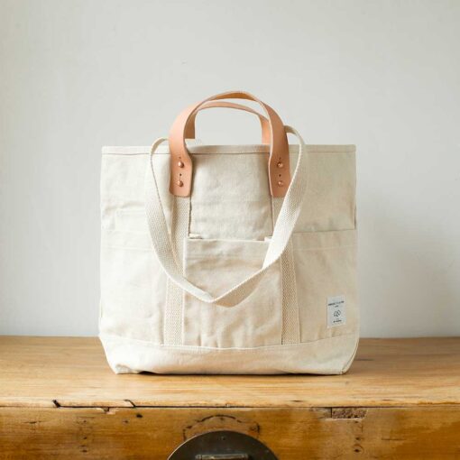 Swans Island Company's Canvas Construction Tote in heavy cotton canvas - by Immodest Cotton. Natural