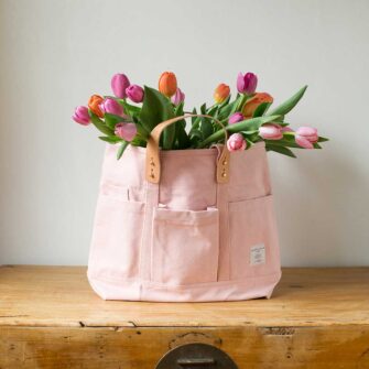 Swans Island Company's Canvas Construction Tote in heavy cotton canvas - by Immodest Cotton. Pink