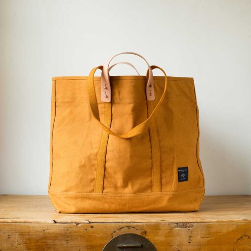 Swans Island Company's Canvas Large East West Tote in heavy cotton canvas - by Immodest Cotton. Mustard Seed