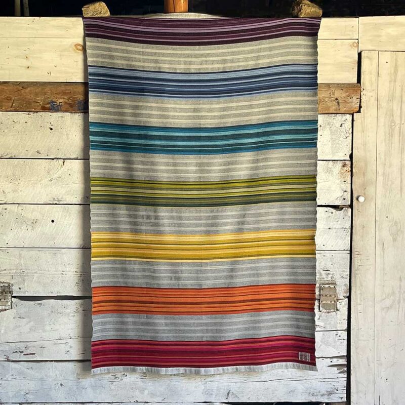 Swans Island Company's Limited Edition Prism Throw #4. Handwoven in Maine. One of a kind.