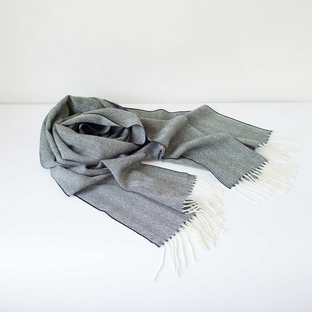 See Design Cotton Scarf Speck Grey/Indigo
