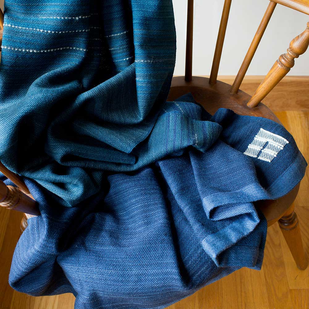 Swans Island Co.'s Limited Edition Ocean Series - Throw #3 "Three Oceans" handwoven in Maine. One of a kind.