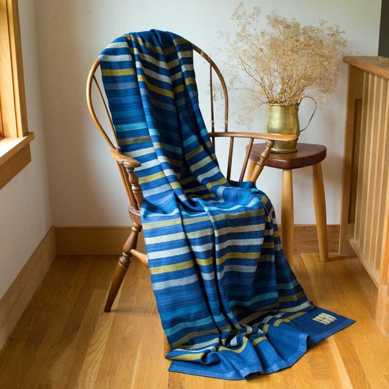 Swans Island Co.'s Limited Edition Ocean Series - Throw #5 "Sand Shoals" handwoven in Maine. One of a kind.