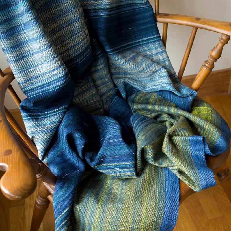 Swans Island Co.'s Limited Edition Ocean Series - Throw #7 "Harbor Tide" handwoven in Maine. One of a kind.