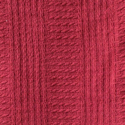 Swans Island Company's Caroline Throw. 100% Cotton throw with bands of woven texture. Made in USA with 100% American cotton. Shown here in Raspberry. Swatch
