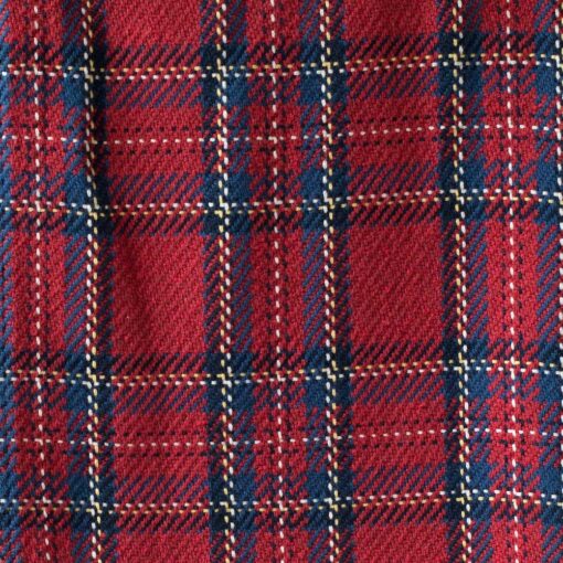 Swans Island Company's Traditional Plaid Throw and Blanket . Soft 100% Cotton blanket with a dyed-in-the-yarn classic tartan plaid pattern. Made in USA with 100% American cotton. Shown here in Red. Swatch