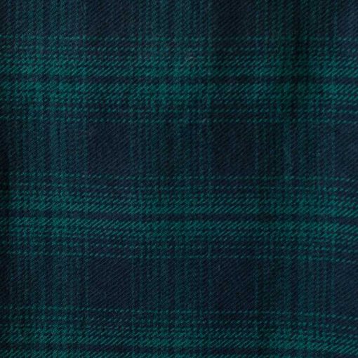 Swans-Island-Oakley Plaid-Throws woven in Maine with 100% Soft wool. Shown here in Green/Black. Swatch.