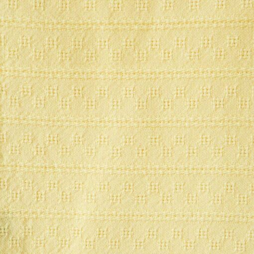 Swans Island Company's Bedford Cotton Blanket. Soft 100% Cotton blanket with a small banded check texture. Made in Maine, USA with American cotton. Shown here in Yellow. Swatch