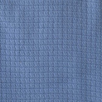 Swans Island Company's Tuscany Cotton Blanket. Soft 100% Cotton blanket woven with an allover basketweave texture. Made in Maine, USA. Shown here in French Blue. Swatch