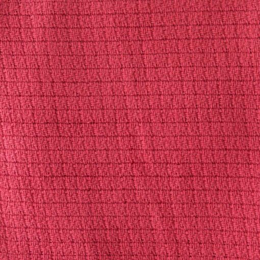Swans Island Company's Tuscany Cotton Blanket. Soft 100% Cotton blanket woven with an allover basketweave texture. Made in Maine, USA. Shown here in Coral Red. Swatch