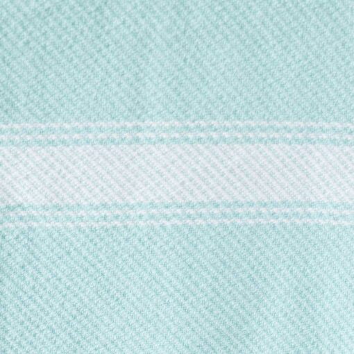 Swans Island Company's Cotton Summer Twill Blanket. Soft 100% Cotton blanket with yarn-dyed woven stripes. Made in USA with 100% American cotton. Shown here in Saltwater. Swatch