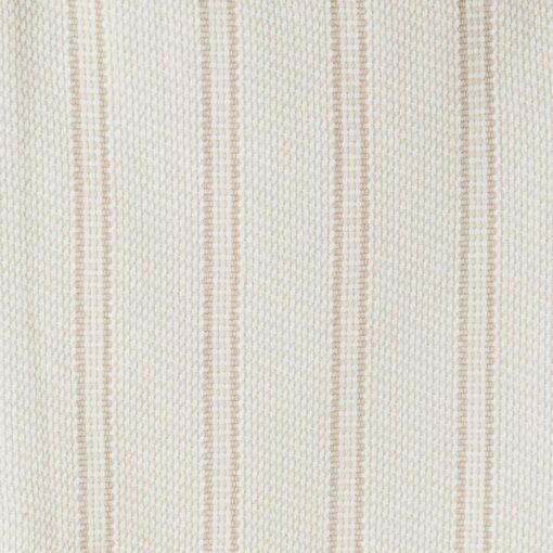 Swans Island Company's Cotton Tulare Throw. Soft 100% Cotton blanket with yarn-dyed woven stripes. Made in USA with 100% American cotton. Shown here in Sand. Swatch