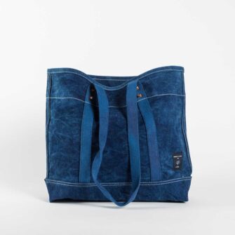 Swans Island Company's Small East West Tote in heavy cotton canvas - by Immodest Cotton. Dark Indigo.